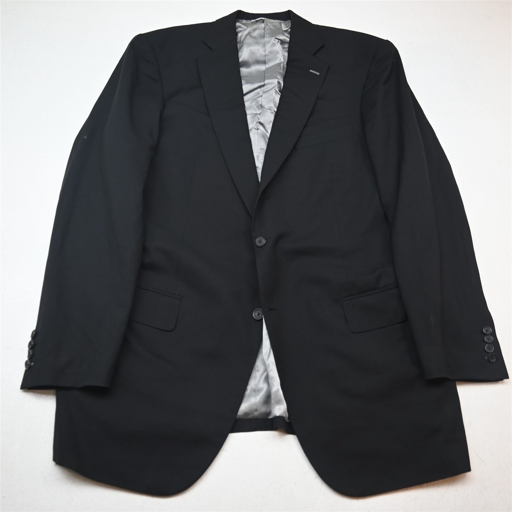 Vitale Barberis 48L Black Vitale Barberis Super 110s Wool Blazer Sport Coat